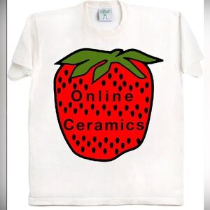 Online Ceramics Strawberry logo shirt. Size medium